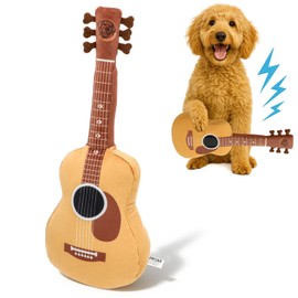 PUPROAR Guitar Dog Toy, Funny Dog Toy, Unique Dog Gift, Squeaky Plush Puppy Toy