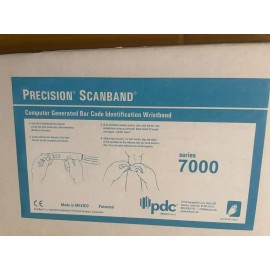 PDC ScanBand Thermal Wristband Adhesive Closure 1-1/8" x 11-1/2" Core 1" Adult White