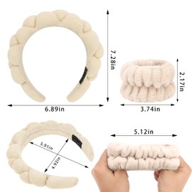 WHAVEL 6PCS Spa Headbands for Women Wrist Bands for Washing Face Skincare Face Wash Headband Makeup Hair Band Spa Accessories Skin Care Tools Preppy Stuff