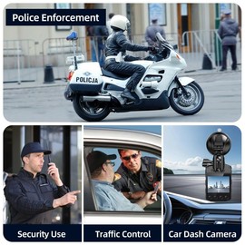 CAMMHD Z3 Bodycam 1440P 130° Field of View, 3000 mAh Body Camera Continuous Recording 8-10 Hours, Body Cam Waterproof Infrared Night Vision Suitable for Police Fire Brigade etc. (32G)