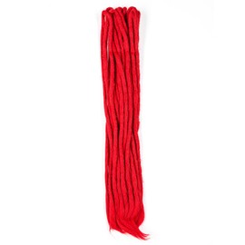 DreadLab - Double Ended Synthetic Dreadlocks (Pack of 10) Crochet Extensions (Red Crochet)