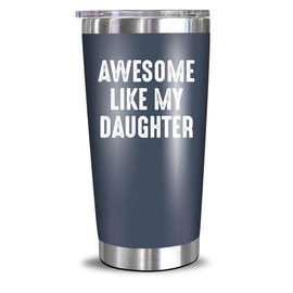 NewEleven Fathers Day Gift For Dad - Cool Dad Gifts From Daughter - Unique Birthday Present Ideas For Father, Husband, Bonus Father, Step Papa, New Papa From Daughter - 20 Oz Tumbler