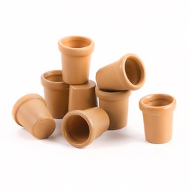 Darice Mini Clay Empty Flower Pots, 0.625 X 0.6875 Inches, 8 Pack, Brown