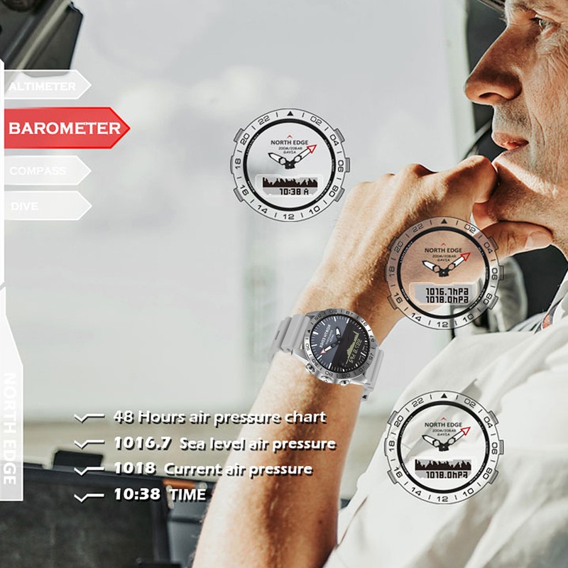 Men Sports Watch Digital Analog Display Diving Watch Water Resistant