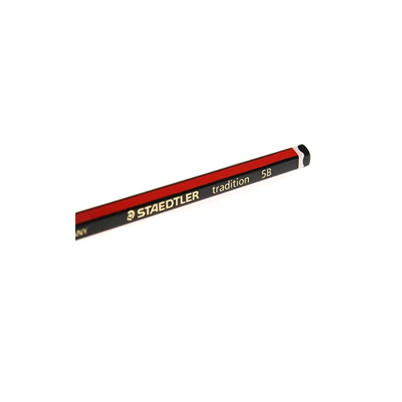 Staedtler 110-5B wooden pencil - wooden pencils (5B, Black, Red)