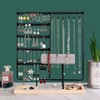 Metal Jewelry Organizer Stand with Wooden Tray, Multi-Tier Earring, Necklace,