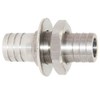 Beduan 1/2" Hose Barb Thru-Bulk Bulkhead Straight Hex Union Stainless