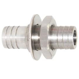 Beduan 1/2" Hose Barb Thru-Bulk Bulkhead Straight Hex Union Stainless Steel Fitting