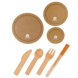 First Play House, 7-Piece Dinnerware Set, Magnet, Wooden Toy, Educational Toy, Play House, Woody Puddy