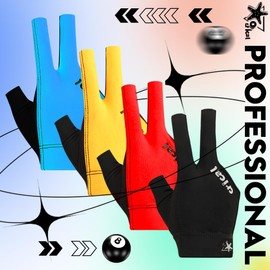 CRICAL Pool Billiard Glove 3 Fingers Professional Carom Snooker Pool Glove Sport Glove Accessories Left Hand Right Hand Popular Sizes for Men & Women