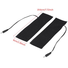 Oumefar 1 Pair USB Carbon Fiber Heating Pad Mat 5V USB Electric Heating Film Heater Pads for Warming Feet, Black USB Powered Heater 19.6 x 6cm/7.72 x 2.36inch