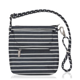 Travelon Anti-Theft Classic Mini Shoulder Bag (Black w/White Stripe - Exclusive Color)