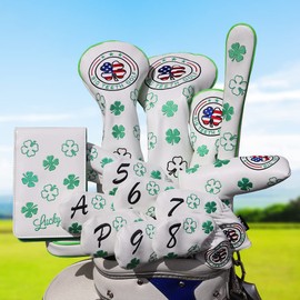 Big Teethh Golf Scorecard Holder Scorecard Case Scorecard Cover Scorecard Cover Clover Embroidery Premium Synthetic Leather White