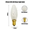 6 Pack C26 LED Replacement Bulbs, 3V Clear Torpedo Tip