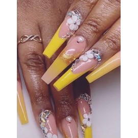 HaFLoNa HaFloNa- Enhance Your Artistic Projects with 3D Acrylic 48Pcs Tiny Apricot Flowers Handmade -The Kit Short & Medium Size Set 3D Flowers for Nails Designs (48Pcs Tiny Apricot Blossom)