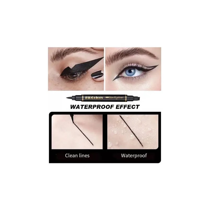 2pcs Delineadores Resistente Agua Negrosello Eyeliner Ojos