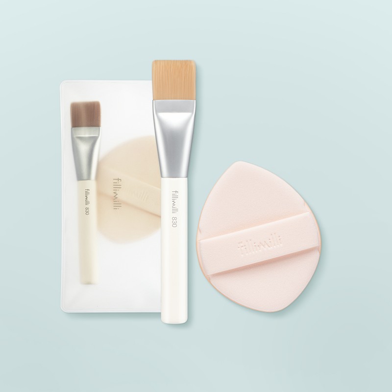 Fillimilli Sleek Fit Brush 830 & Puff Duo (+Pouch) -