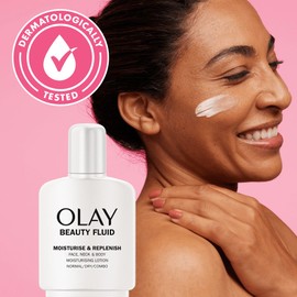 Olay Beauty Fluid Moisturise & Replenish Face, Neck And Body Lotion, For Silky Soft And Smooth Skin,100ml