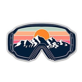 The Mountains are Calling Ski Snowboard Mask - 5" Vinyl Sticker - for Car Laptop I-Pad - Waterproof Decal