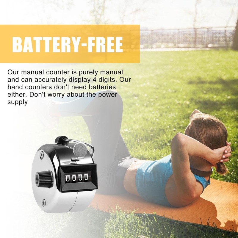 Leikurvo Pack of 12 Hand Counters: Metal Counter, Clicker Counter,