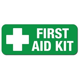 First Aid Kit -5"x2"- Sticker Vinyl Decal Printed Emergency Rescue self Adhesive