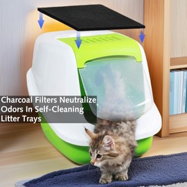 Cat Litter Box Carbon Filter, 10 Pcs Replacement Boxes Filters,Cat Litter Pans Odor Carbon Filters for Hooded Litter Tray Boxes and Pans Accessories