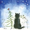 ALEX CLARK Cat and Christmas Tree Card