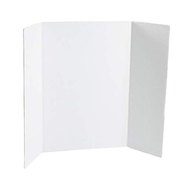 White Tri-fold Display Board, Corrugated Cardboard, 36 x 48 inches (Pack of 30)