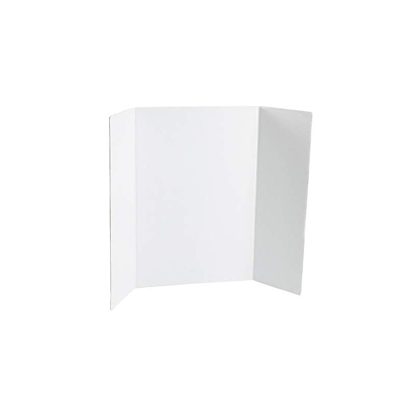 White Tri-fold Display Board, Corrugated Cardboard, 36 x 48 inches