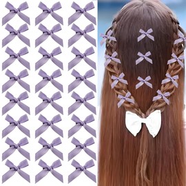 Dorothy 36PCS Mini Bow Hair Clips,Small Light Purple Hair Bows for Girls,Women Hair Clips Accessories