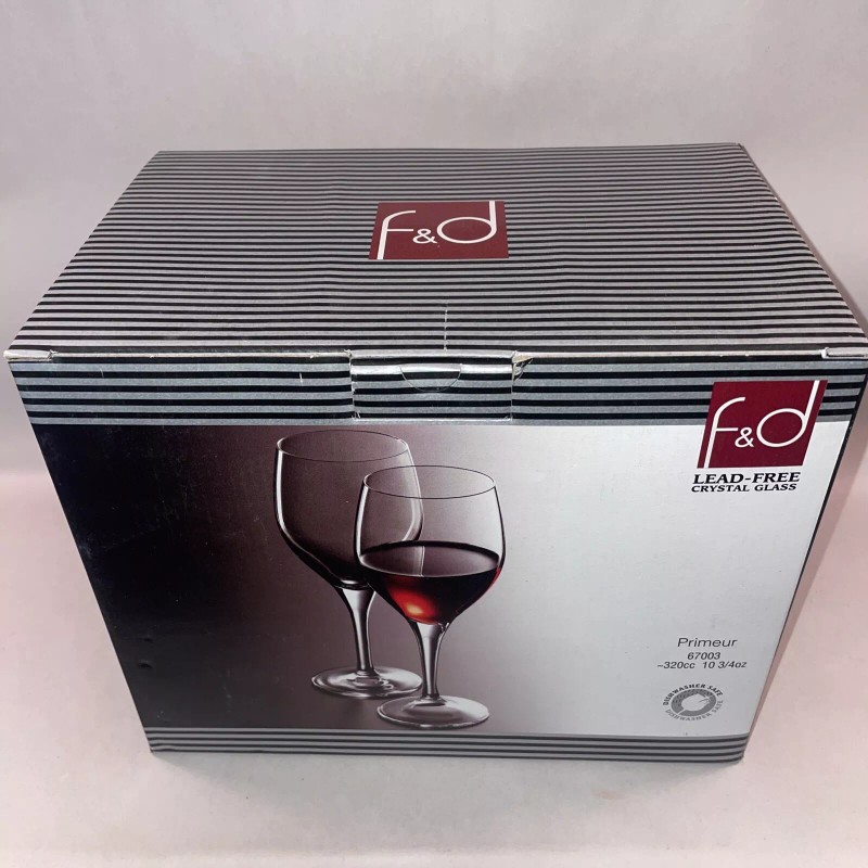 F & D Crystal Wine Glass Primeur 10 3/4oz Set
