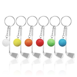 6 Pieces Golf Keychains, Club Keyrings Metal Creative Sports Keychains, Bag Charms, Small Gifts For Golf Fans, blue, Unit size, Modern