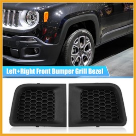 Partuto 1 Pair Front Left Right Side Lower Bumper Grille Insert Bezel Cover 5XB62LXHAA 5XB63LXHAA for Jeep Renegade 2015-2018 Replacement