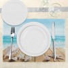 Ambesonne Seashells Place Mats Set of 4, Wooden Boardwald Sunshine