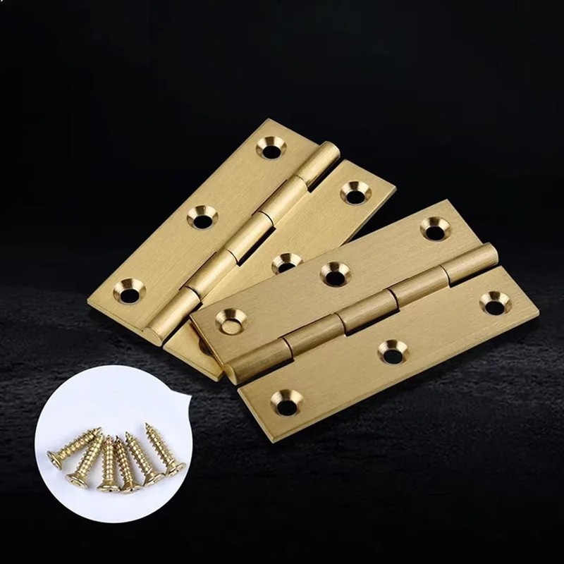 4 Pcs,Solid Brass Butt Hinge,Small Brass Hinges Door Hinges,Folding Butt