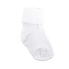 Christening Day White Cotton Anklet Sock with Embroidered Cross -