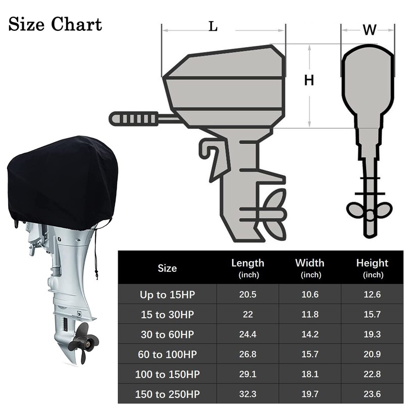 GaiRen Outboard Motor Cover Heavy Duty Waterproof Engine Cover Thick