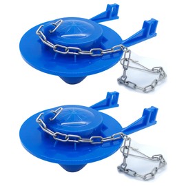 Toilet Flapper Replacement kit 2 inch (2 Pack) Universal for American Standard Toilet Easy to Install with Stainless Chain & Long Lasting Rubber fit 2'' Flush Valve Toilet Leaking Flapper