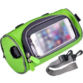 TINTON LIFE Waterproof Bicycle Handlebar Bag with Transparent Pouch and Adjustable Strap High-Capacity Cycling Front Pack (Green)