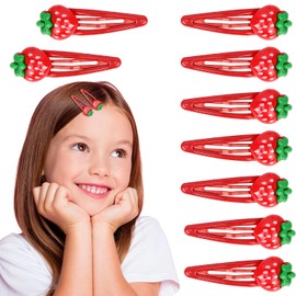 MOTIBACK 20 Pcs Strawberry Hair Clips – Cute Hair Barrettes for Girls, Women & Kids, Fun Fruit Hair Accessories, Non-Slip Metal Hairpins (20-Piece Set in Storage Box)