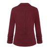 MINTLIMIT Women's Solid Patterned Formal Single Button Up Blazer Jacket，Burgundy,L
