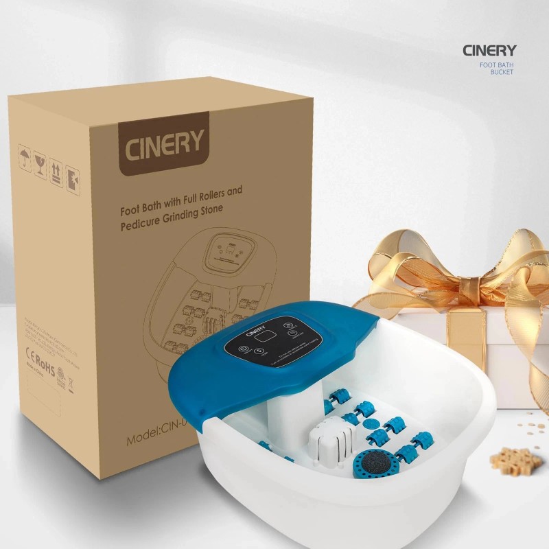 FIAHNG CINERY Foot Spa Bath Massager with Heat Bubbles Vibration