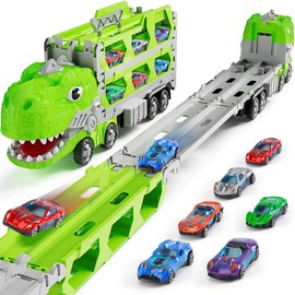 Dinosaur Truck Toys for Kids 3-5: Dinosaur Games for 3+ Boy Girl,Pull Back Cars for Boys Girls,Track Cars Learning Set,Birthday Gifts for 3 4 5,Toddlers Toy,Christmas Ideas,Car Kits