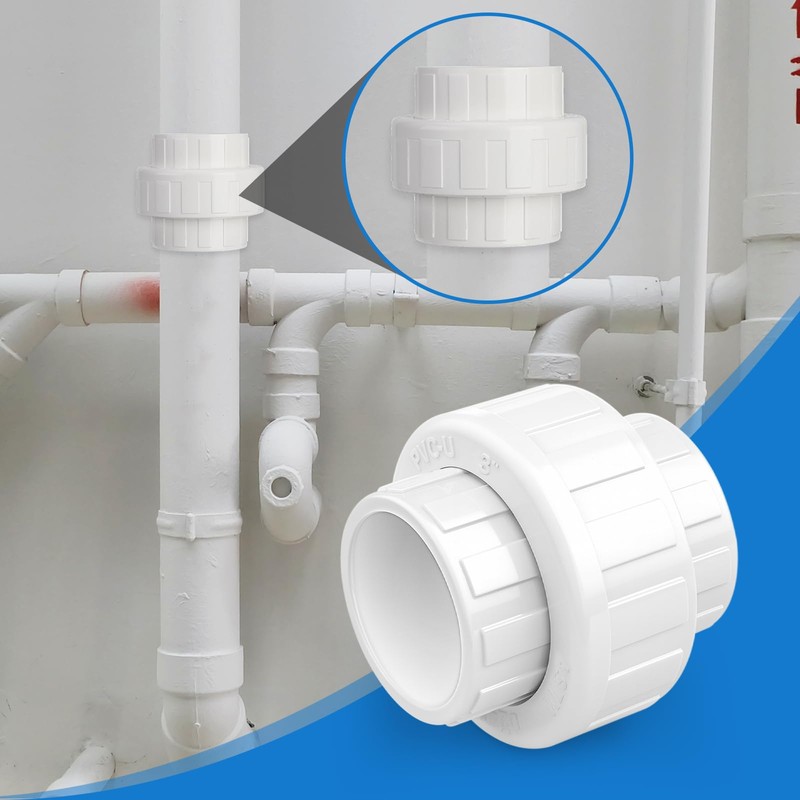 1 pcs 3 Inch PVC Union, Socket x Socket Schedule