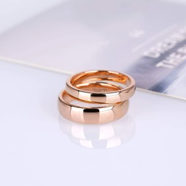 Zakk Rings Women Men Tungsten Rose Gold Front Ring Slim Simple Polished Engagement Rings Wedding Rings Wedding Rings 2 mm 4 mm 6 mm, Tungsten