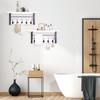 BSTHOK Mounted Coat Rack with Shelf, 44cm, Metal Hooks, Rustic