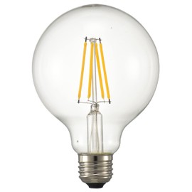 OHM LDG5L C6 06-3478 LED Bulb Filament Type Ball Bulb E26 60 Equivalent, 5W, Clear, Bulb Color