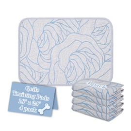 Qeils Pee Pads for Dogs, 4 Pack Reusable Puppy Pads 18"x24" Super Absorbent Leakproof Dog Wee Wee Pads, Anti-Slip Potty Training Pads for Floor, Crate,Couch, Whelping Pads Litter Mat Dog Accesories