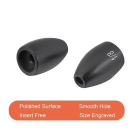 Fishfun 12 pesas de pesca de tungsteno, tamaños grabados para pesca de lubina, 1/4 onzas, anodizado negro