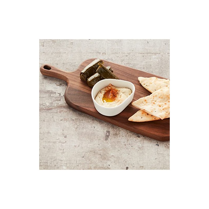 Point-Virgule Walnut Wood Serving Board with Handle, Perfect for Serving